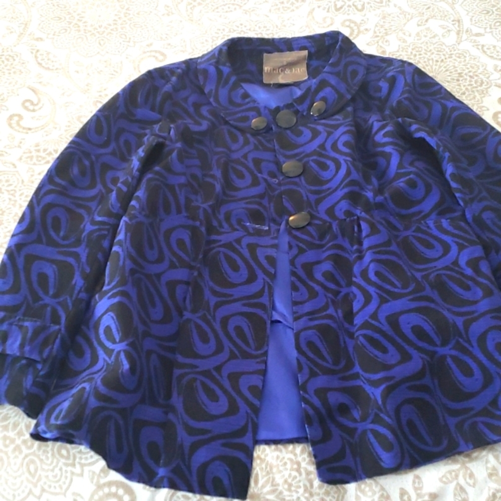 Mac & Jac blue black jacket. Size L fits like M.